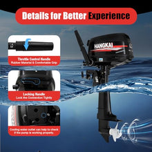 SNKOURIN 6.5HP 4 Stroke Outboard Motor with Water Cooling & CDI Ignition Black