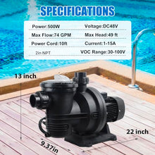 Solar Powered Swimming Pool Pump,900W 92GPM Hybrid Swimming Pool Pump Kits with MPPT Switching Controller,AC 85-260V / DC 110V
