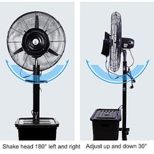 CUTPOIY Outdoor Pedestal Misting Fan, 3 Speeds, 180° Oscillation with 12 Gal Water Tank for Patio, Greenhouse, and Residential Use, FS 750