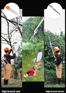 52cc Backpack Gas Powered Pole Saws,2-Stroke Weed Eater for Tree Trimming, 5 in 1 Gas Brush Cutter Lawn Equipment, Quick Start Grass Cutter