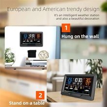 Weather Thermometer,Smart Weather Station Outdoor Indoor Sensor Thermometer Hygrometer Digital Snooze Alarm Clock Barometer Forecast