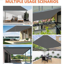 7x25 FT Rectangle Shade Sail Straight Edge Shade Fabric Waterproof with Grommet UV Blockage Sun Canopy for Outdoor Patio Pergola Backyard Garden Dark Gray