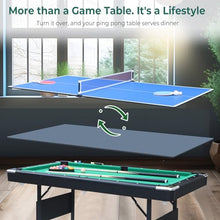 Lyromix 3-in-1 Portable Pool Table 5.5 FT for Kids, Green