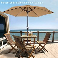 FKTHYO Parasols 6 Ribs/8 Ribs Parasol Sun Umbrella Replacement Cloth, 2.7M/300cm Garden Parasol Canopy Cover for Patio Sun Umbrella, Anti-Ultraviolet, Waterproof Parasols,Khaki-2.7m/8.8ft (6ribs)