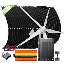3000W 48V Solar Wind Hybrid System with 3000W Power Inverter: 20pcs 100W Flexible Solar Panel (Honeycomb Surface) + 1000W Wind Turbine Generator + 40A MPPT Charge Controller + Cables
