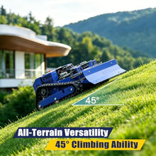NUOYU 7.5HP Petrol Remote Lawn Mower with Snow Blade 55cm Deck 2-15cm Height 45° Slope Brushless Tracked for Garden Snow