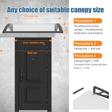 48x120in Window Door Awning One-Piece Seamless Overhang UV/Rainproof Canopy