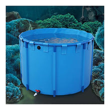 Etlegor Aquarium Pool Pond with Drain Valve, Portable Water Storage Tank PVC Canvas with Stand Solid Structure for Aquaculture, Outdoor Cisterns, Children's Pools (Color : Blue, Size : 1.8x1m/2560L)