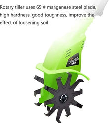 MekUk Garden Tiller & Cultivator Cultivators,Electric Cordless, 20V Portable Hand Tiller, with Rechargeable Battery and Charger, 97-127cm Adjustable Handle for Garden Care Compacted Soils and Lawn Yar