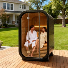 Amocane Outdoor Steam Sauna for 2 Person, Canadian Cedar Saunas Spa, Traditional Barrel Wooden Sauna with ETL-Certified 4.5KW Stove, 0-195℉ (53.15”x 54.72”x 78.74”, Cedar)