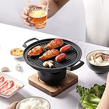 Small Barbecue Stove Korean-Style Household kitchen -Person Outdoor BBQ Smoke-Free Roasting Pot MeatTool(18cm)
