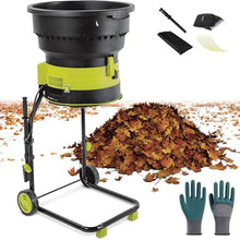 Eoweiot Leaf Mulcher Compost Shredder with Adjustable Shredding Particle Size, 2500W Electric Garden Leaf Crusher,20m Power Cord for Yard Cleanup Composting