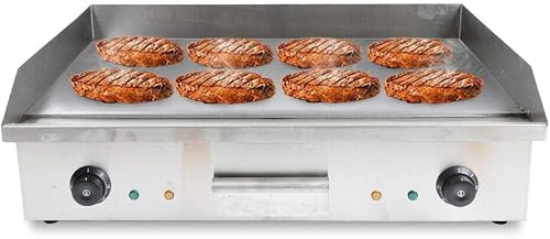 XQZMZSCP Electric Countertop Flat Top Griddle,4400W Commercial Restaurant Teppanyaki Grill,Stainless Steel with Adjustable