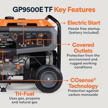 Generac 12,500 Watt Tri Fuel Generator with EFI and Electric Start