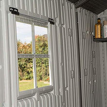 Lifetime 8 x 10 Ft Outdoor Storage Shed, Dual-Wall HDPE Construction, Steel-Reinforced, Skylight and Window, Lockable Doors, UV-Protected Gray Finish