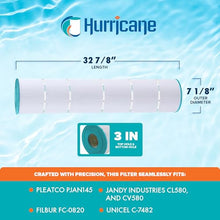 Hurricane Filters 8 Pack HF7482-04 Advanced Pool Filter Cartridge - Replacement for PJAN145, Unicel C-7482, Filbur FC-0820, Jandy Industries CL580, CV580