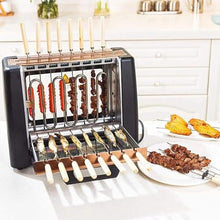RKUVPAE Electric Barbecue Grill, 1200W Smokeless 360 ° Automatic Rotating Lamb Skewers Vertical Grill, Cooks Kebabs, Skewers and Roasts, Easy to Clean