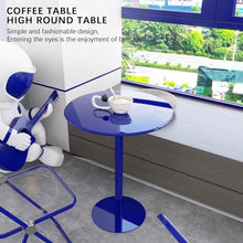 POJGVU High Bar Table Bistro Table Set with Installation Kit Blue Counter Coffee Pedestal Dining Round Tables for Pub Club Balcony Outdoor Area.,Blue-70x70x72cm