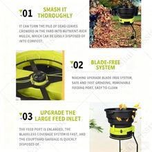 ShaiVrissian Electric Leaf Mulcher Shredder,8000 RPM Leaf Crusher with Wheels,Storage Bag,Overheat and Overload Protection,for Garden Debris,Yard Cleanup,Composting noPowercord