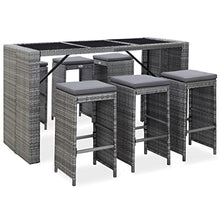 FUDUGEHMIOFWFJJ Patio Set Patio Deals Outdoor Furniture Set sofa7 Piece Patio Bar Set with Cushions Poly Rattan GraySuitable for Garden Patio, Living Room Bedroom