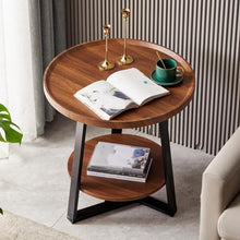 NRFJFOP Small Family Living Room Tea Table Household Round Edge Homestay Hotel Sofa