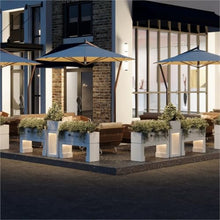 YUHUAWF Garden Bench Solar Luminous Splicable Planter Box Planting Trough Planter Box with Bench