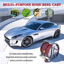 JTYMZYY Freestanding Garden Hose Reel, Wall Mounted 1/2 Inch Hose Reel Set for Watering Flowers/Washing Cars/Cleaning Floors, 10m/15m (15m)