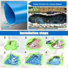 Gaommini Blue Fish Pond Liner Underlay 8x12FT HDPE Waterproof Film Membrane, Outdoor Outdoor Pond Liners Sealing for Koi Ponds, Aquaculture and Water Gardens(32.8x39.3ft)