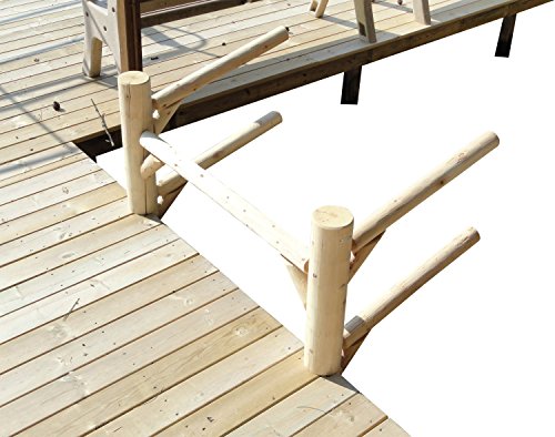 Log Kayak Rack Dock Mounted 2 Place Kayak and SUP Rack Natural