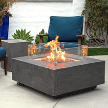 AMS 36" Concrete GFRC Square Natural Gas Fire Pit Table (Pweter)