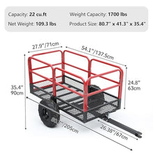 YITAMOTOR 22 Cu.Ft. ATV Dump Trailer, Tow Behind Dump Cart 1700lbs