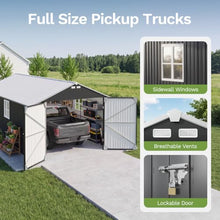 Patiowell 12x20 FT Outdoor Storage Shed, Large Metal Garden Shed, Black