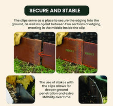 Beuta Corten Steel Landscape Edging Border 9.5" H | Metal Garden Edging for Landscaping | Flexible Lawn Edging Border for Yard Edging & Garden Border | 4ft L each,10 Pack (Total 40Ft) 20 Clips & Nails