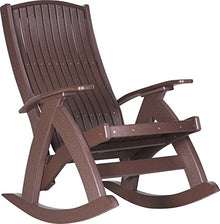 LuxCraft Poly Comfort Rocker Recycled Plastic Outdoor Rocking Chair Chestnut Brown