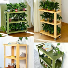 ARTUNV Metal Rolling Flower Cart With Wheels, 3-Tier Plant Display Stand