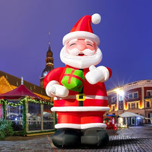 OZIS Giant 27Ft Inflatable Santa Claus Holding Gift Red