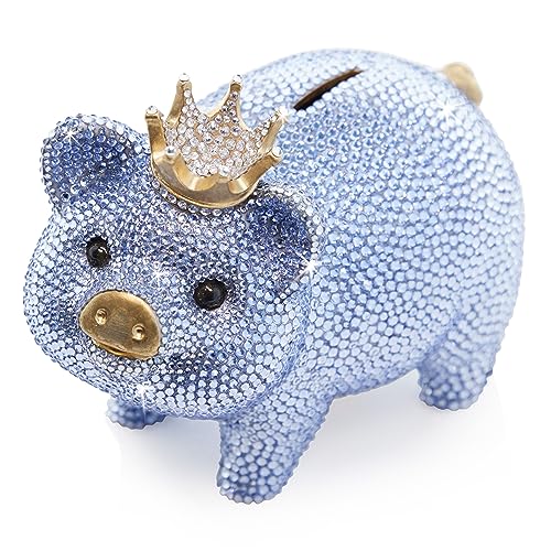 Jay Strongwater Gatsby Pavé Piggy Bank Pale Blue