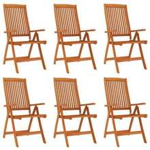 LASWWQMRF Set of 6 Folding Patio Chairs Solid Eucalyptus Wood Seating