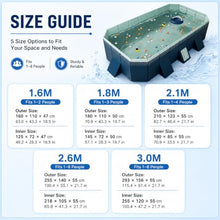 Foldable Above Ground Pool, Rectangular Family Kiddie Wading Paddling Pool