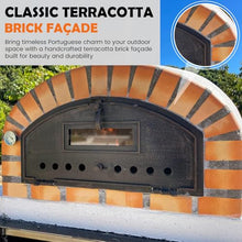 Authentic Pizza Ovens Pizzaioli Traditional Brick Premium Wood-Fired Pizza Oven, Handmade in Portugal, Triple-Insulated, Drop-Down Door, Viewing Window, Thermometer & Baking Dish Included