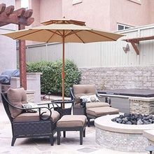 3WWWQMAA8 Patio Umbrella Outdoor Garden Parasol, 2 Layers BBQ Table Umbrella/Large Market Umbrella with 8 Ribs and Adjustable Crank, 2.7m/9ft (Color : Red Wine) (Green) (Khaki)