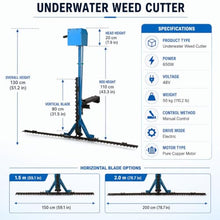 48v Electric Lake Weed Cutter-78.7" Dual Widened Blade Set (Battery Not)