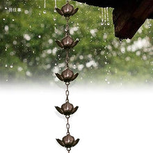 ntumLeap Rain Chain,Iron Rain Chains Rain Chain for Gutters, Rain Catcher for Downspout,Thick Metal Cups Garden Decorative,Brass-2.6m/8.5ft