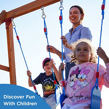 DOLPHIN PLAYGROUND T Wooden Swing Set with Slide and Climbing Wall, Outdoor Playset for Kids, Ages 2-9, Wood