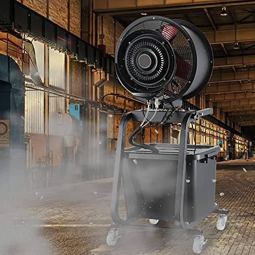 11 Gallon Water Tank Portable Misting Fan with 90 Degree Oscillation, Industrial Pedestal Fan with Wheels, for Residential, Commercial, Restaurant and Industrial Mis