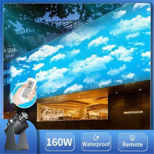 FinOti 160w,Blue Sky and White Clouds Advertising Projector Outdoor Park Ground Floating Move Picture Creative Logo Pattern Custom Spotlight Commercial Store Display Spot Light Led