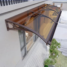 Door Awnings Exterior, Awning for Door Entrance, Patio Awnings with Aluminum Bracket, Polycarbonate Cover, Window Awnings UV Rain Snow Protection, for Porch/Patio/Deck-Brown-120x360cm/47 x142