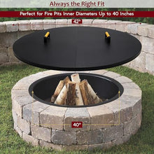 FEBTECH - 42" Round Fire Pit Cover with Wooden Handles for 40" Fire Pits