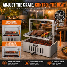 Santa Maria Grill, Argentine Parrilla, Adjustable V-Grate, BBQ