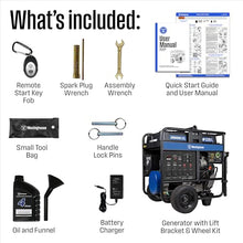 Westinghouse 28000 Peak Watt Home Backup Portable Generator, Remote Electric Start with Auto Choke, Transfer Switch Ready 30A & 50A Outlets, Gas Powered, CO Sensor,Blue